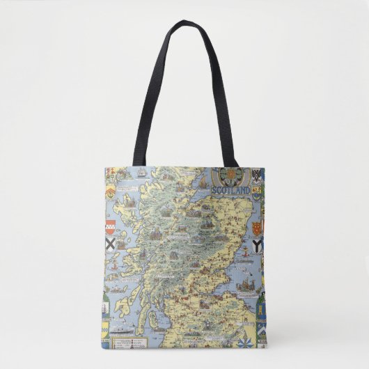 Kaart van historisch Schotland Tote Bag (Voorkant)
