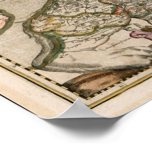 Kaart van Holland 1617 - Leo Belgicus Poster (Hoek)