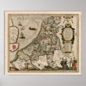 Kaart van Holland 1617 - Leo Belgicus Poster (Voorkant)