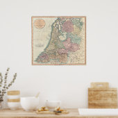 Kaart van Holland 1799 - van John Cary Poster (Keuken)