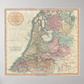 Kaart van Holland 1799 - van John Cary Poster (Voorkant)