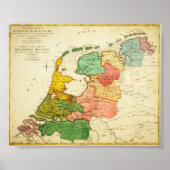 Kaart van Holland 1809 - Koninkrijk Holland Poster (Voorkant)