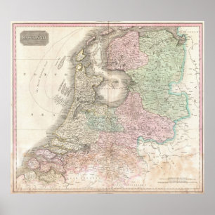 Kaart van Holland 1818 - John Pinkerton Poster