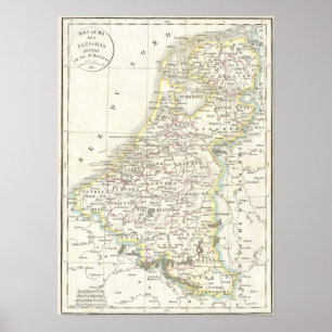 Kaart van Holland 1832 - Delamarche Poster
