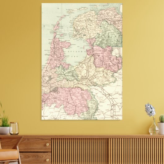  kaart van Holland (1873) Canvas Afdruk (Insitu (Woonkamer))