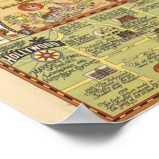 Kaart van Hollywood Poster (Hoek)