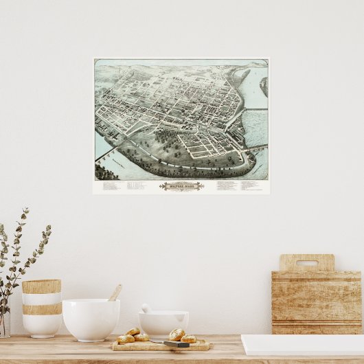 Kaart van Holyoke, Massa vanaf 1877 Poster (Keuken)