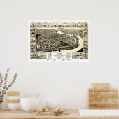 Kaart van Holyoke, Massachusetts in 1881 Poster (Keuken)