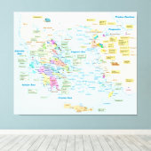 Kaart van Homeric Era Griekenland met Engelse labe Canvas Afdruk (Insitu (Houten vloer))