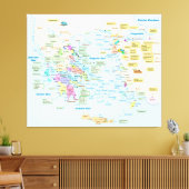 Kaart van Homeric Era Griekenland met Engelse labe Canvas Afdruk (Insitu (Woonkamer))
