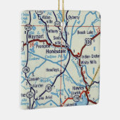 Kaart van Honesdale PA 50 Keramisch Ornament (Rechts)