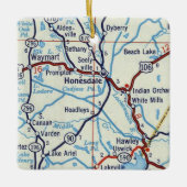 Kaart van Honesdale PA 50 Keramisch Ornament (Voorkant)