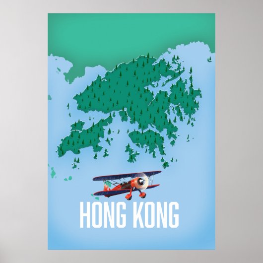 Kaart van Hong Kong Poster (Voorkant)
