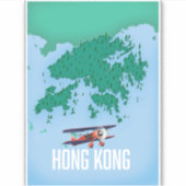 Kaart van Hong Kong Sticker (Voorkant)