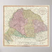  kaart van Hongarije (1799) Poster (Voorkant)