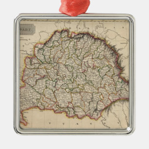 kaart van Hongarije (1817) Metalen Ornament