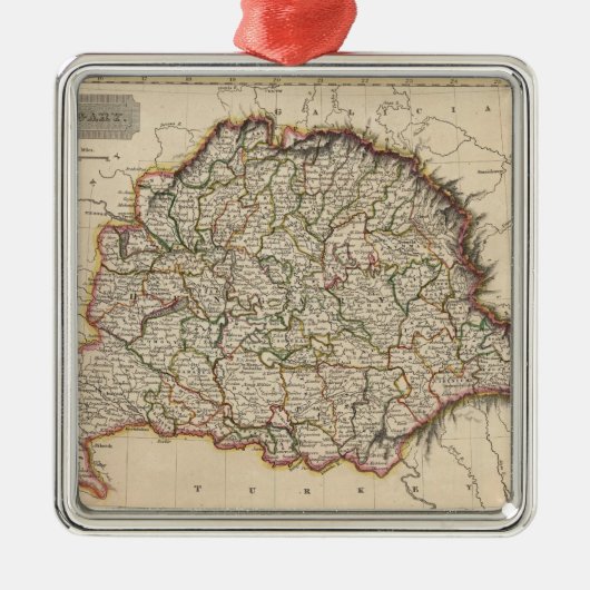  kaart van Hongarije (1817) Metalen Ornament (Voorkant)