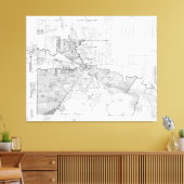 kaart van Houston (1920) Canvas Afdruk (Insitu (Woonkamer))