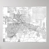  kaart van Houston (1920) Poster (Voorkant)