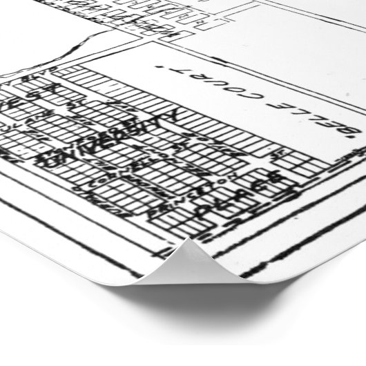  kaart van Houston (1920) Poster (Hoek)