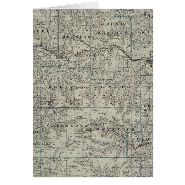 Kaart van Houston County, Minnesota (Voorkant)