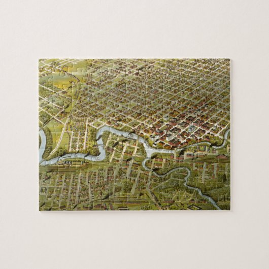  kaart van Houston Texas (1891) Legpuzzel (Horizontaal)