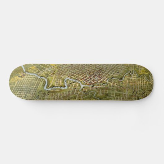  kaart van Houston Texas (1891) Skateboard (Horizontaal)