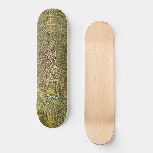  kaart van Houston Texas (1891) Skateboard (Voorkant)