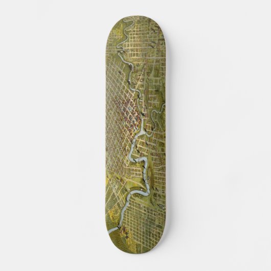  kaart van Houston Texas (1891) Skateboard (Voorkant)