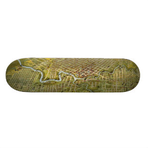  kaart van Houston Texas (1891) Skateboard