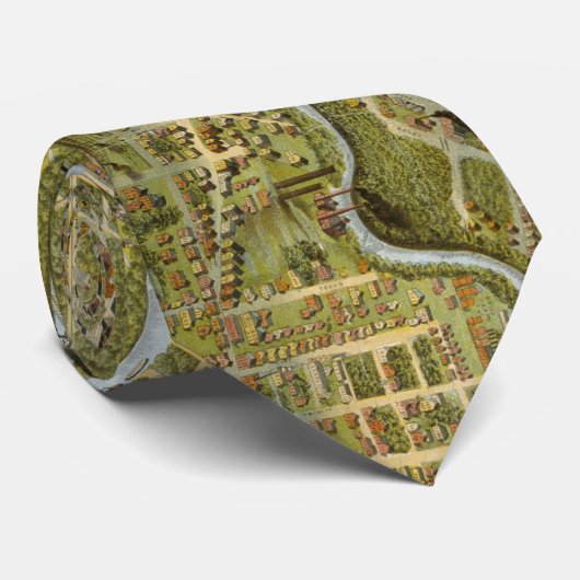  kaart van Houston Texas (1891) Stropdas (Opgerold)