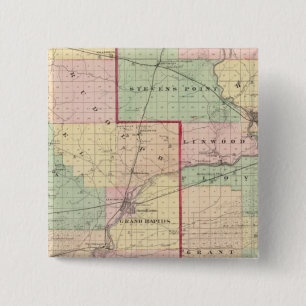 Kaart van houten en Draagweiden Vierkante Button 5,1 Cm