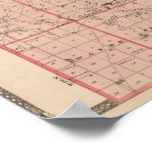 Kaart van Huntington County Poster (Hoek)