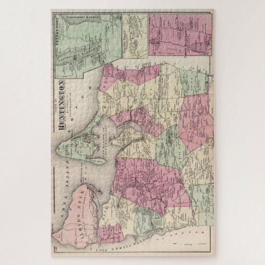  kaart van Huntington NY (1873) Legpuzzel (Verticaal)