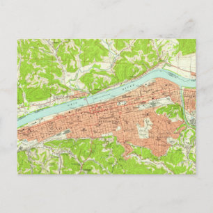  kaart van Huntington West Virginia (1957)