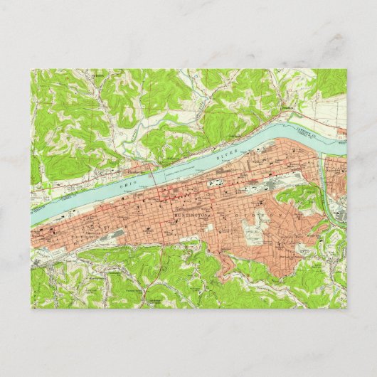  kaart van Huntington West Virginia (1957) (Voorkant)