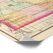 Kaart van Huron County, Michigan Poster (Hoek)