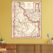  kaart van Idaho (1883) Canvas Afdruk (Insitu (Woonkamer))
