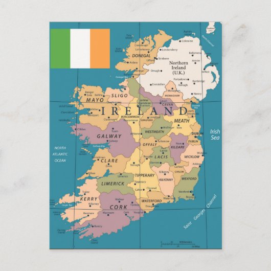  kaart van Ierland (Voorkant)