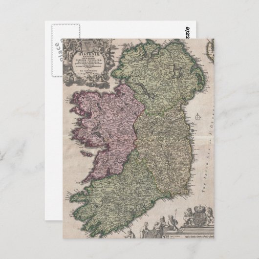  kaart van Ierland (1716) (Voorkant / Achterkant)