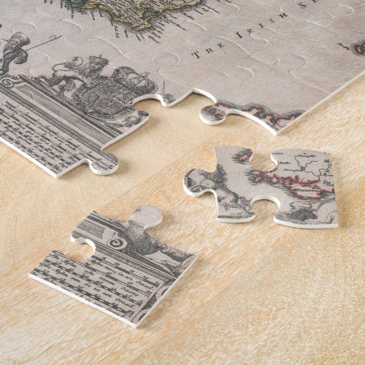  kaart van Ierland (1716) Legpuzzel (Zijkant)