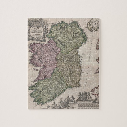  kaart van Ierland (1716) Legpuzzel (Verticaal)