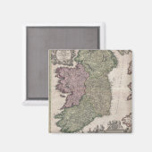  kaart van Ierland (1716) Magneet (Voorkant / Achterkant)