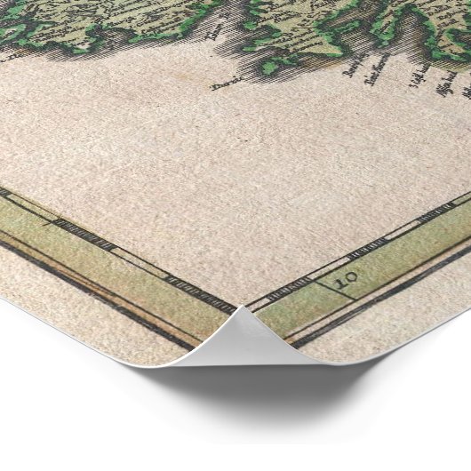  kaart van Ierland (1716) Poster (Hoek)