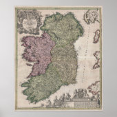  kaart van Ierland (1716) Poster (Voorkant)