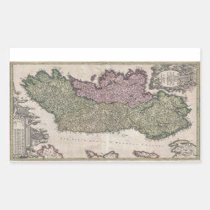  kaart van Ierland (1716) Rechthoekige Sticker