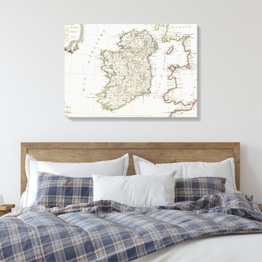  kaart van Ierland (1771) Canvas Afdruk (Insitu (Slaapkamer))
