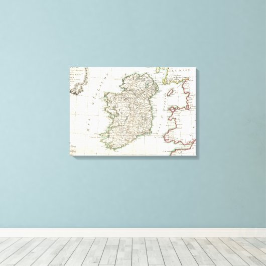 kaart van Ierland (1771) Canvas Afdruk (Insitu (Houten vloer))