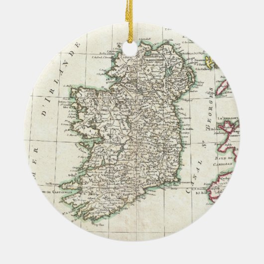  kaart van Ierland (1771) Keramisch Ornament (Achterkant)