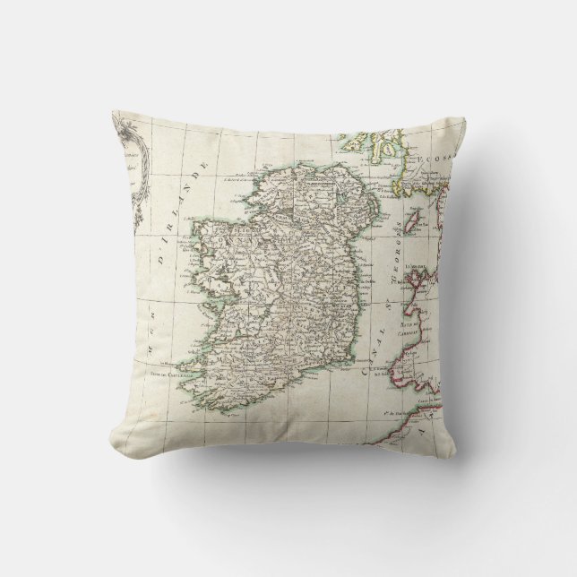  kaart van Ierland (1771) Kussen (Voorkant)